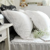 Luxury White Cotton Duvet Cover with Ruffle Lace Trim