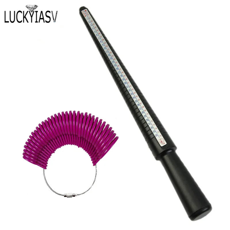 Plastic Ring Sizer Measuring Tool Set with Mandrel Stick