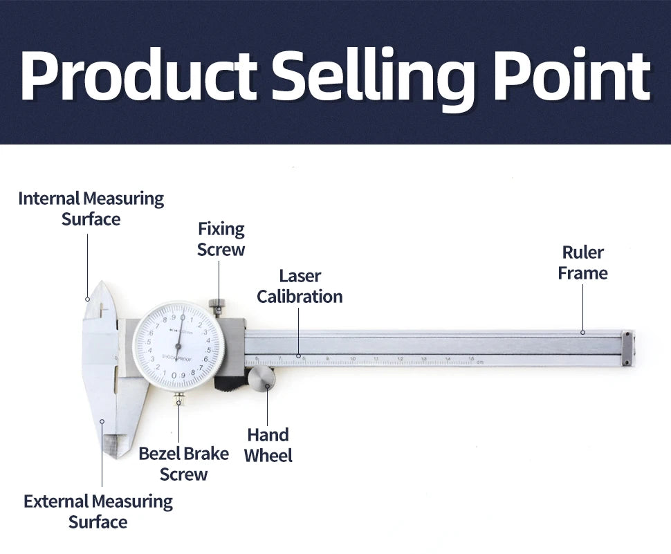 Stainless Steel Digital Caliper with LCD Display