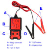 A relay tester device showing connectors, LEDs, and alligator clips for testing relays.