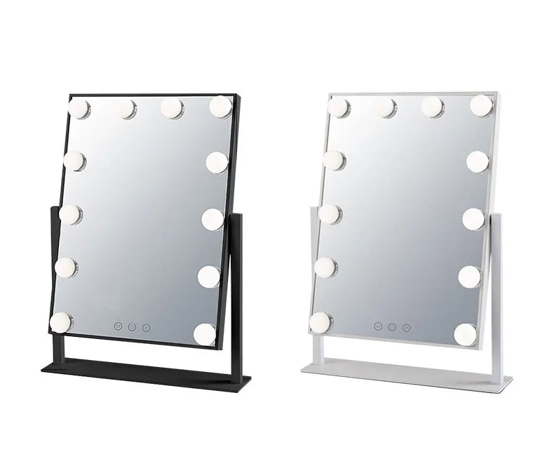 LED Vanity Mirror with Touch Screen and Foldable Stand