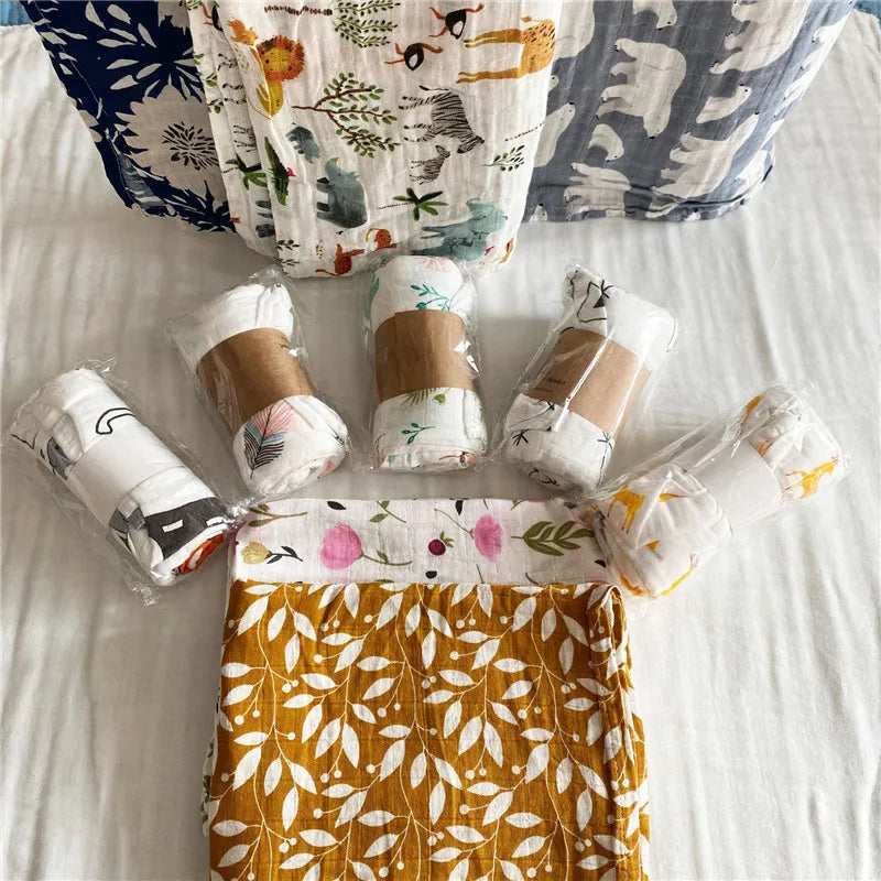 Super Soft Cotton Muslin Baby Swaddle Blanket