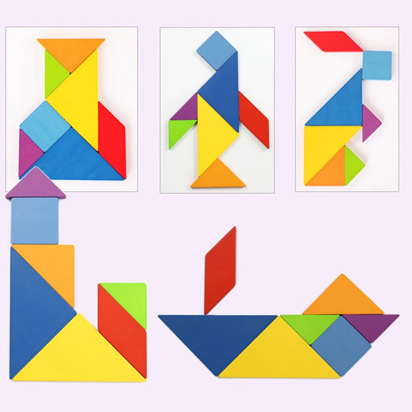 Wooden Tangram Puzzle Set for Kids – Montessori Learning Toy