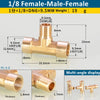 Brass BSP tee pipe fitting for connections shown in various angles and thickness views