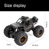 A black 1:18 RC off-road SUV with an HD FPV camera displayed on a white background.