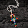 Rainbow Ankh Cross Pendant Necklace