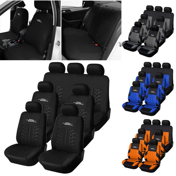 Universal Car Seat Covers Set with Track Detail Design