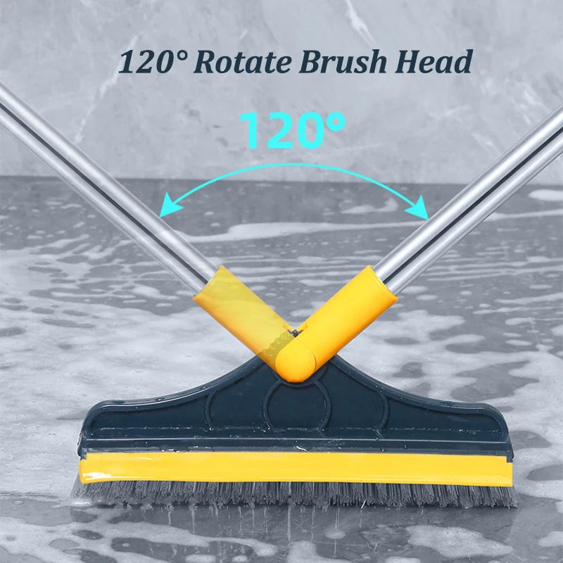 2-in-1 Rotating Floor Scrub Brush with Long Handle