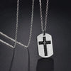 Collar con colgante de cruz de acero inoxidable