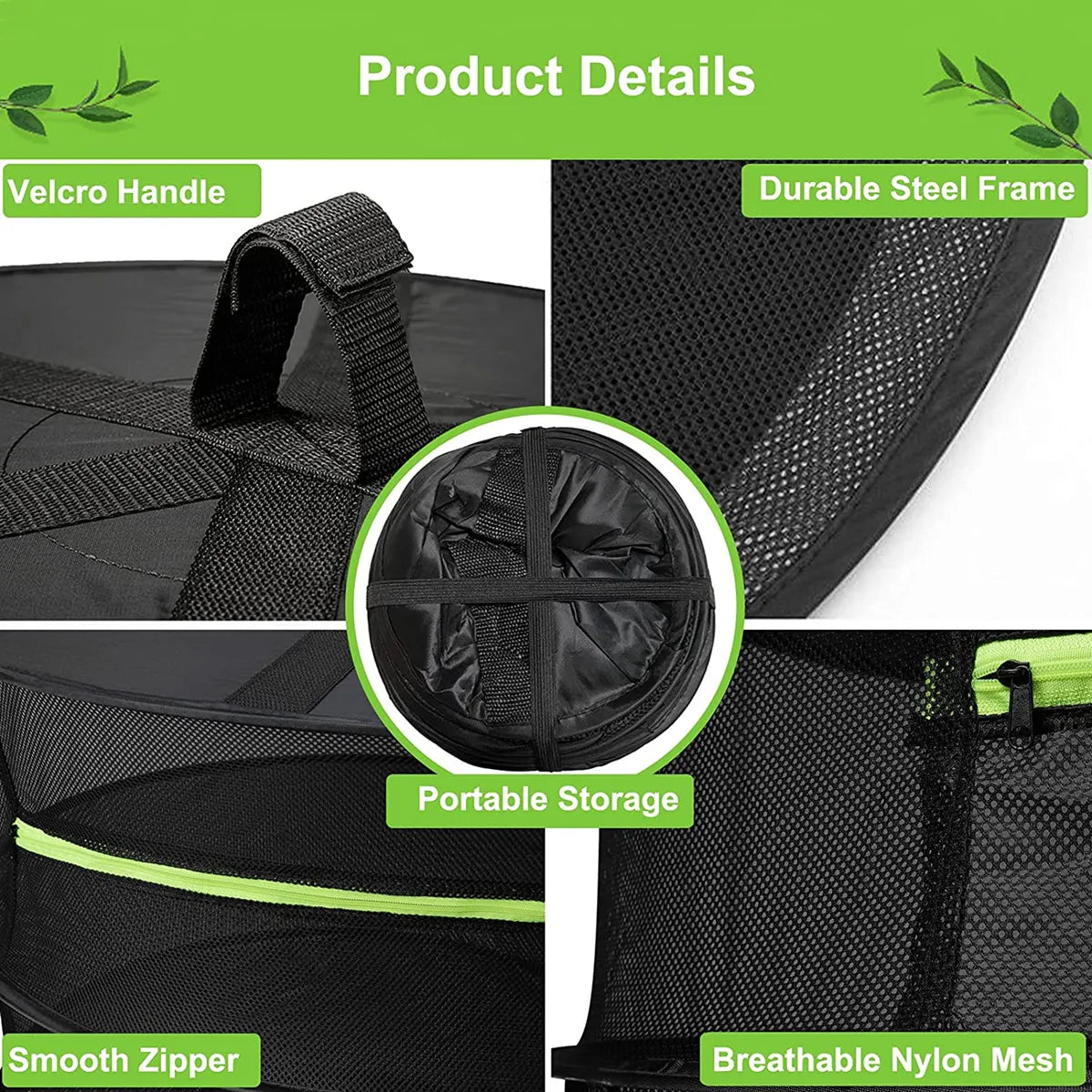 Multi-Layer Hanging Herb Drying Rack with Zippered Mesh Nets