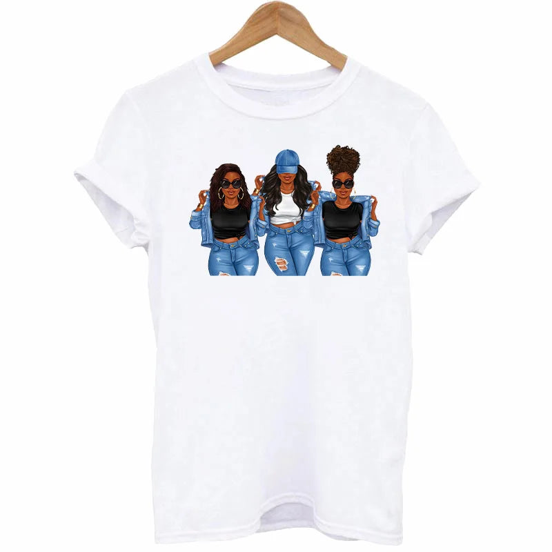 Afro Girl Iron-On Patch for T-Shirts, Hoodies, and Bags