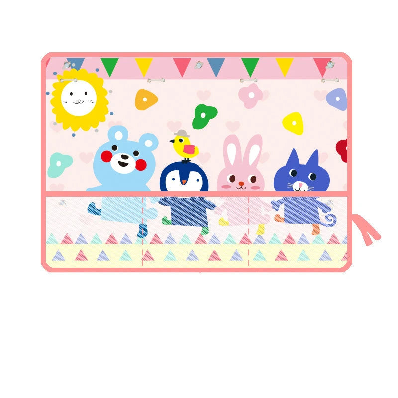 Cartoon Car Sunshade Curtain with Storage Pocket