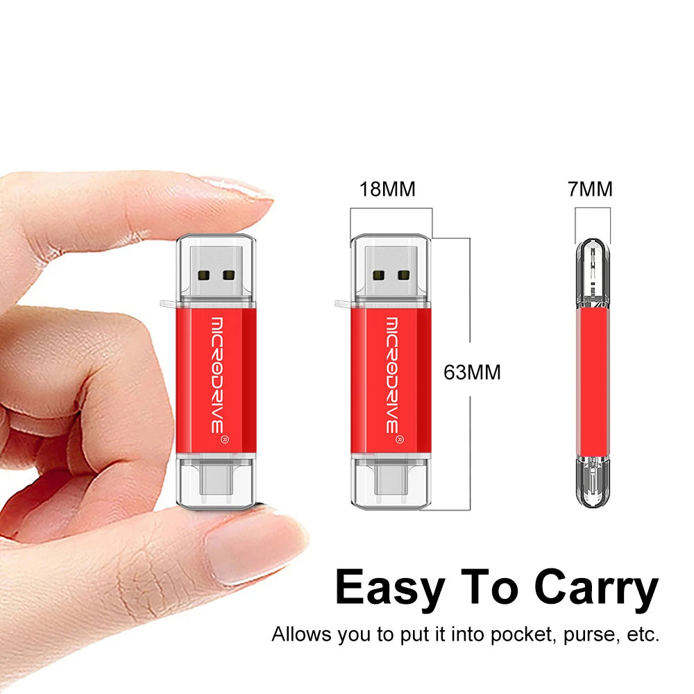 USB-C OTG Flash Drive for Phones, Tablets, and Computers