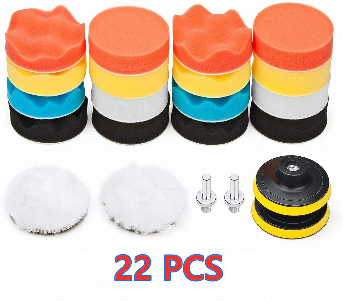 Car Polishing Pad Kit with Drill Adapters