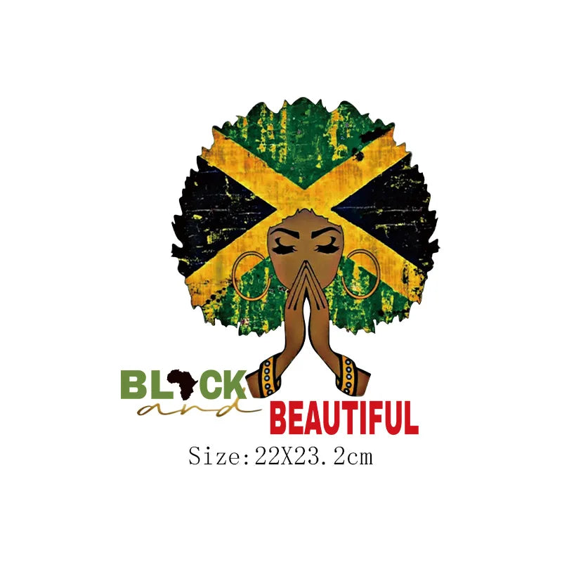Afro Girl Iron-On Patch for T-Shirts, Hoodies, and Bags