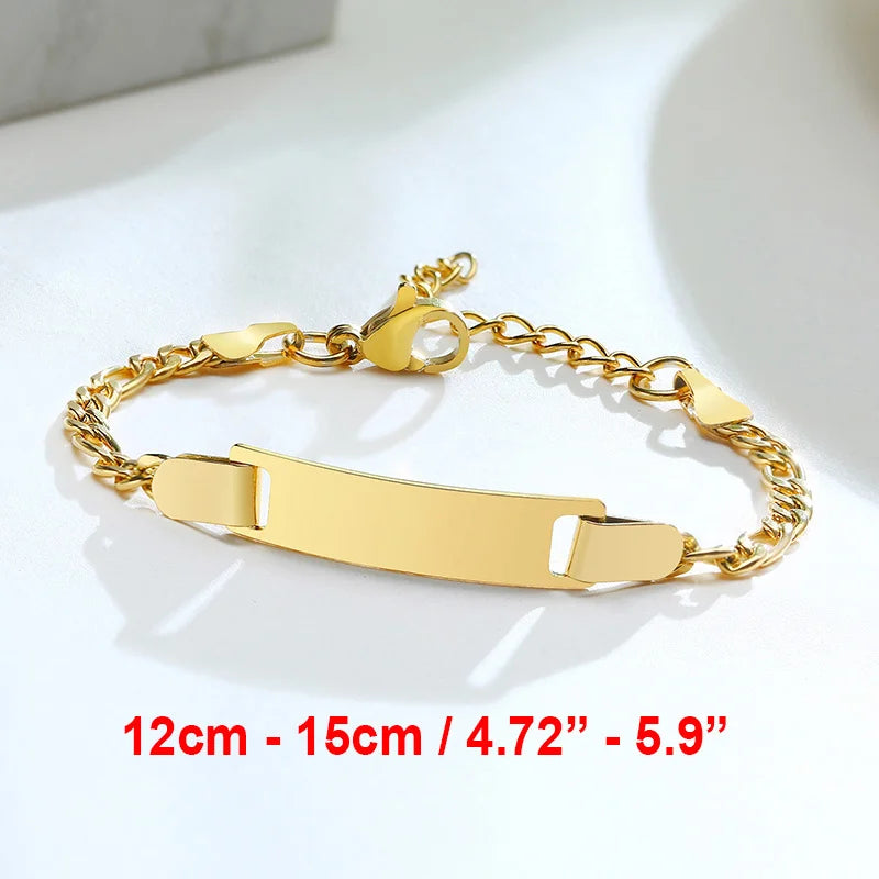 Personalized Stainless Steel Name Bracelet for Baby and Mom