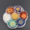 7 Chakra Healing Crystal Stones Set with Engraved Symbols