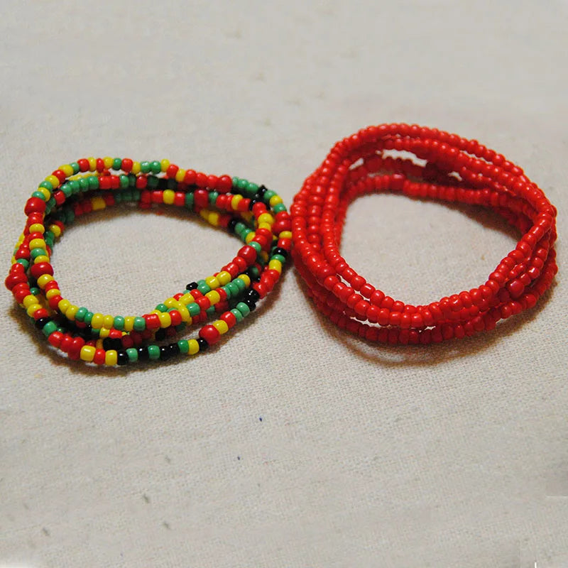 Colorful Elastic Belly Bead Chain Set for Women