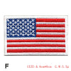 Embroidered American flag patch featuring red, white, and blue stripes and stars.