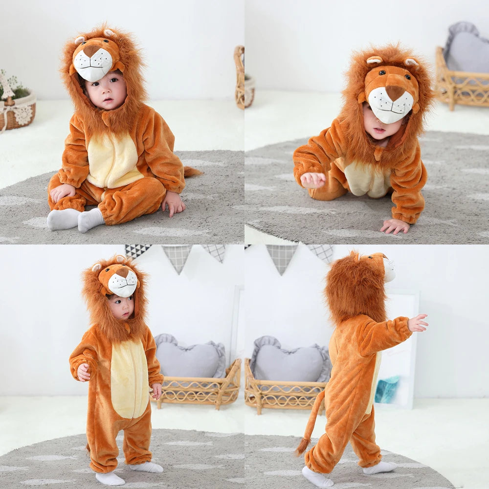 Adorable Animal Kigurumi Costume Romper for Babies and Toddlers