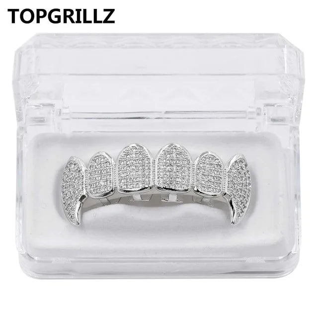 مجموعة أسنان ذهبية صلبة (Grillz)