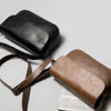 Vintage Leather Crossbody Bag for Men – Compact Messenger Shoulder Bag