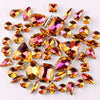 Mixed Shape Glass Rhinestones with Silver Claw Settings