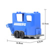 Blue city rescue vehicle building block set featuring traffic signs and wheels.