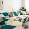 Printed L-Shape Sofa Cover with Elastic Edge