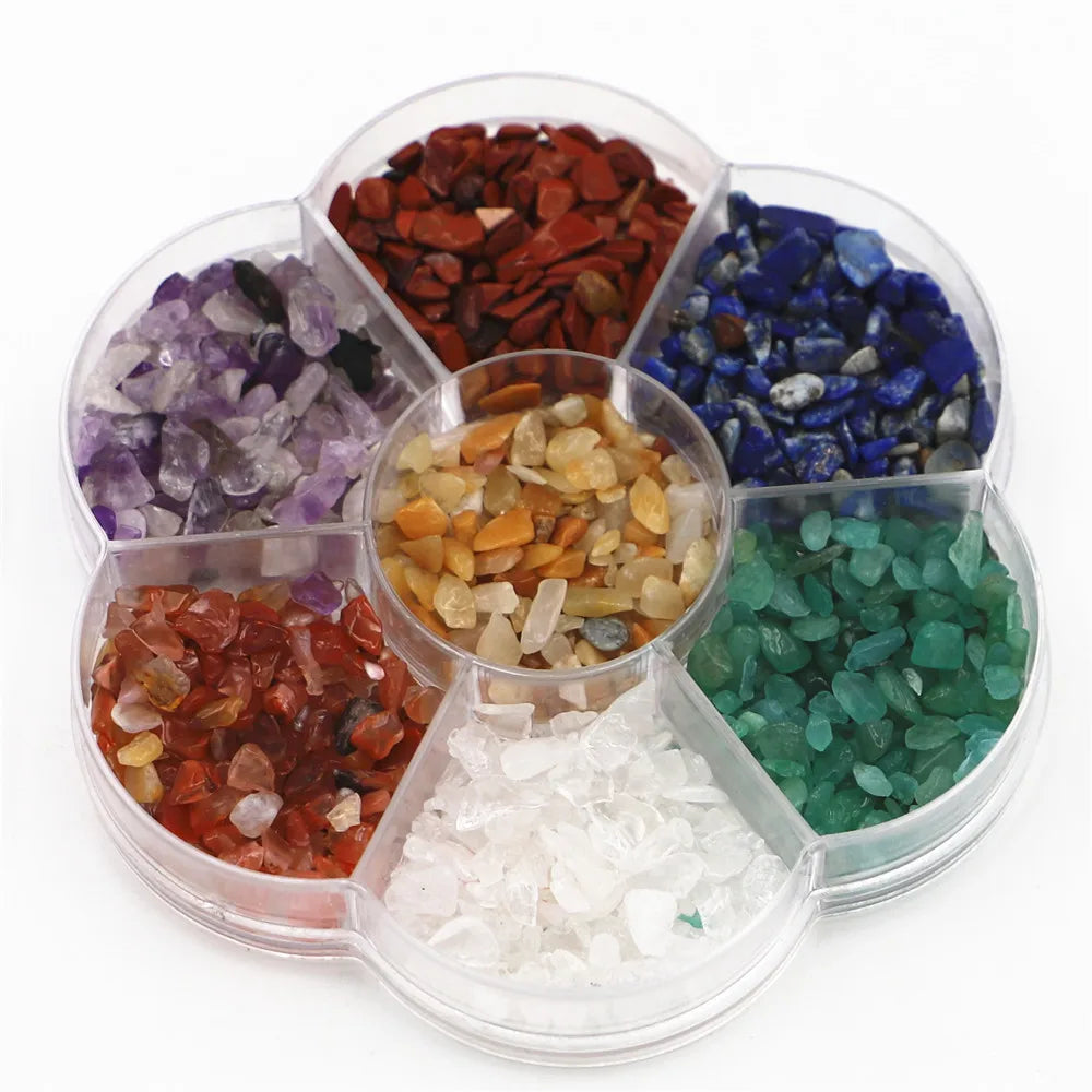 7 Chakra Healing Crystal Stones Set with Engraved Symbols