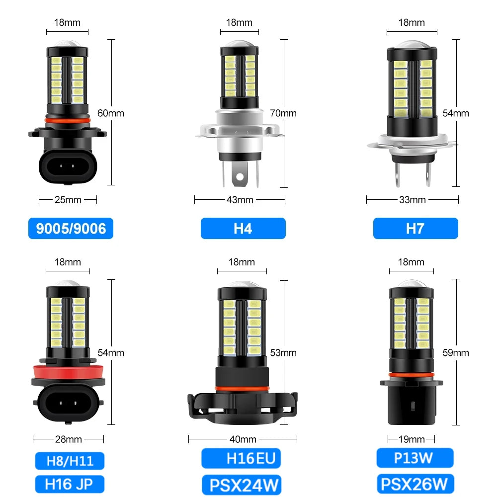Bright 360° LED Fog Light Bulbs (Pair)