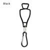 Black durable glove clip with an ergonomic grip and a metal hook.