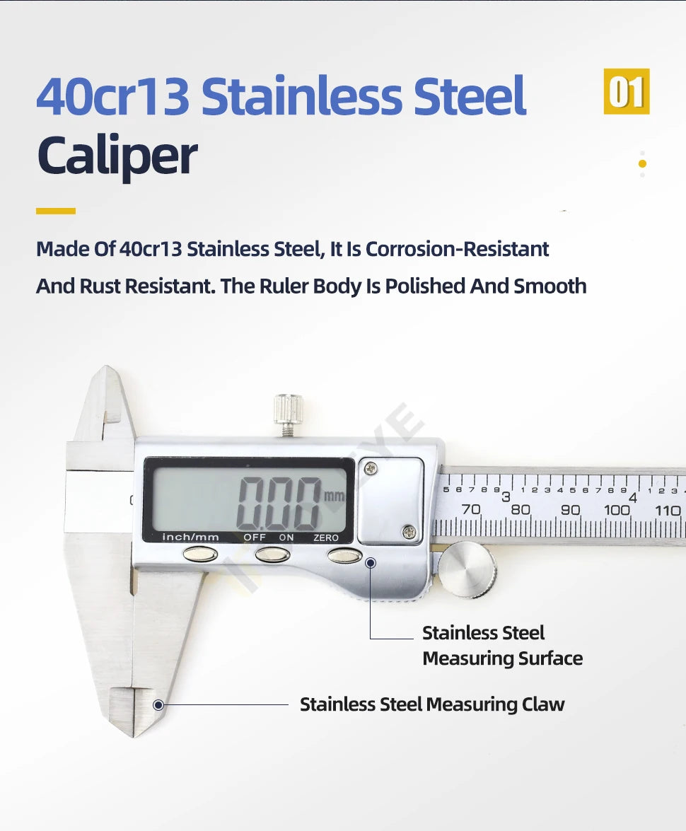 Stainless Steel Digital Caliper with LCD Display