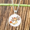 Cartoon Axolotl Glass Pendant Necklace