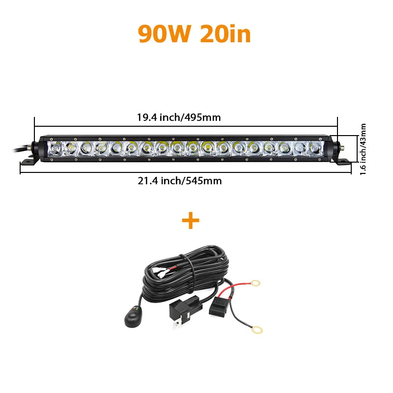 Single Row LED Light Bar for Off-Road Vehicles