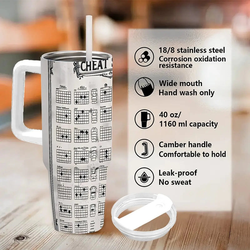 Vaso Térmico de Gran Capacidad con Asa y Tapa para Pajita