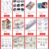 A collection of various metal snap jewelry buttons and components for crafting.
