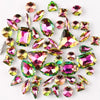Mixed Shape Glass Rhinestones with Silver Claw Settings