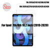 A 2-pack of tempered glass screen protectors for iPad 7th/8th generation models (2019-2020).