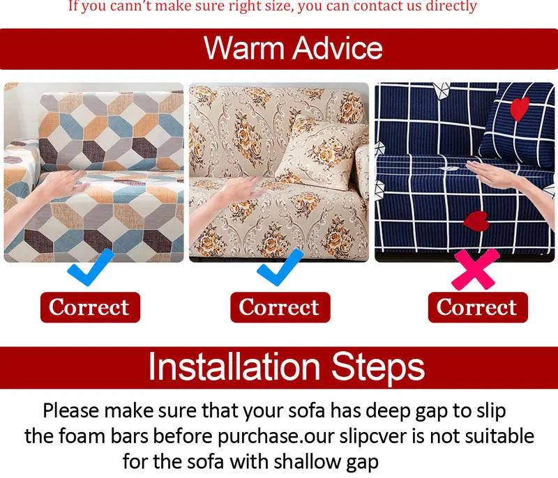 Printed Stretch Sofa Cover for L-Shaped and Corner Sofas
