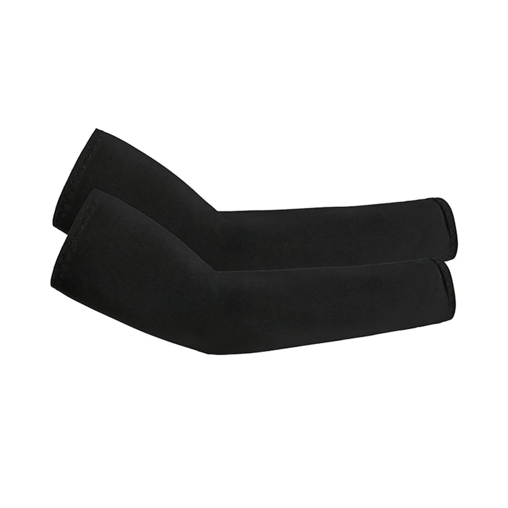 Black half-finger cycling and gym gloves shown flat