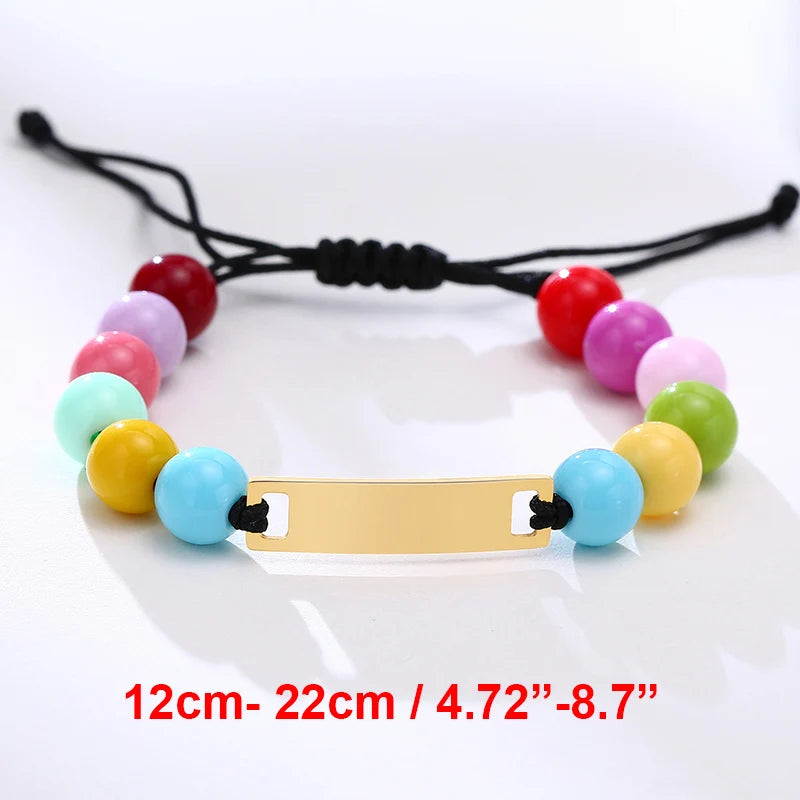 Personalized Stainless Steel Name Bracelet for Baby and Mom