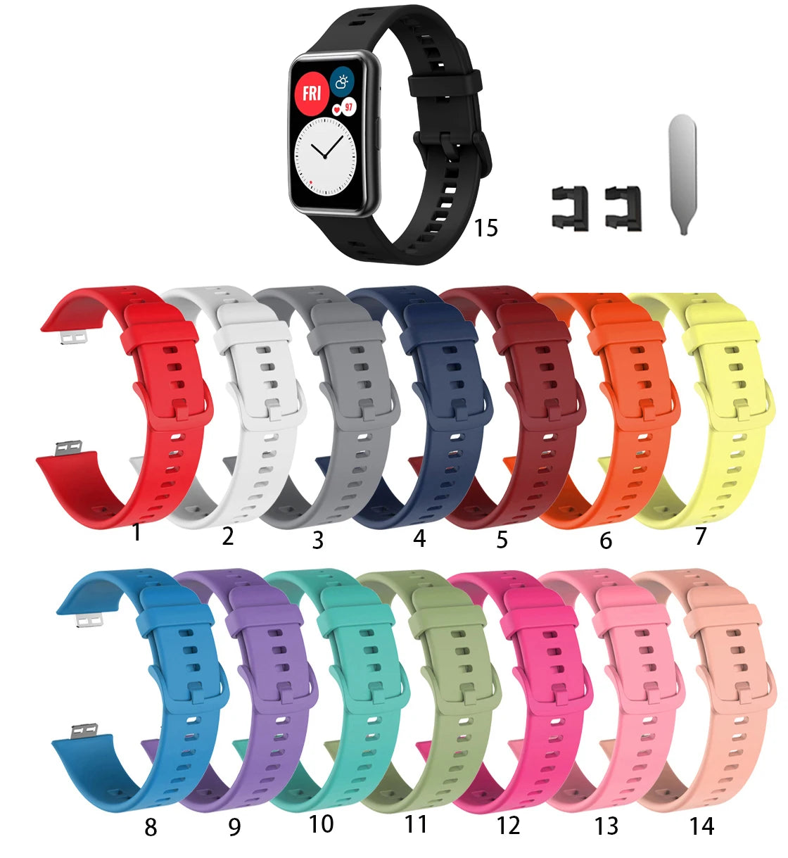 Soft Silicone Sport Band for Huawei Watch Fit