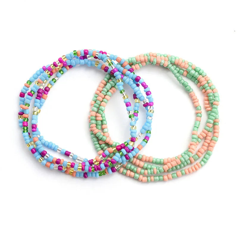 Colorful Elastic Belly Bead Chain Set for Women