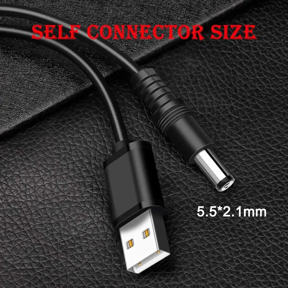USB to DC Power Cable with 8 Interchangeable Connector Tips