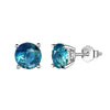 8mm Round Cubic Zirconia Stud Earrings in Sterling Silver