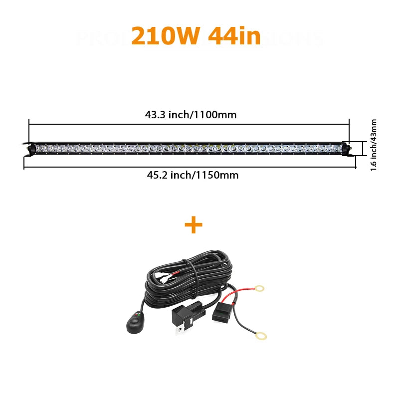 Single Row LED Light Bar for Off-Road Vehicles