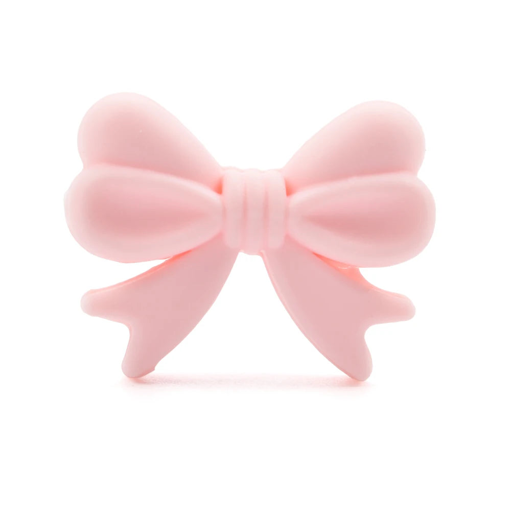Pink food-grade silicone bow for jewelry making and DIY crafts