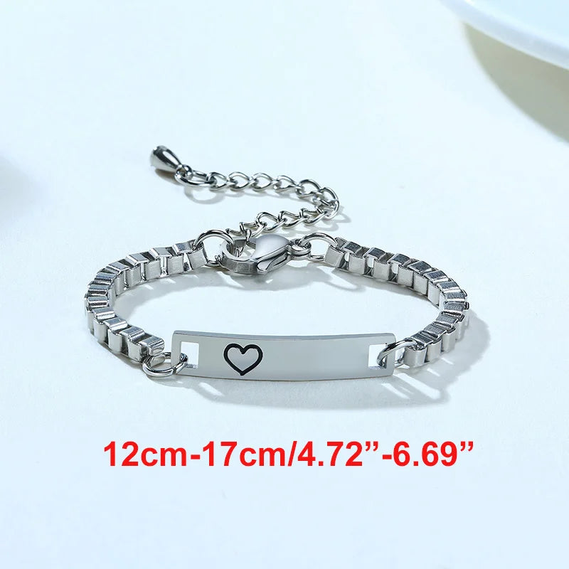 Personalized Stainless Steel Name Bracelet for Baby and Mom