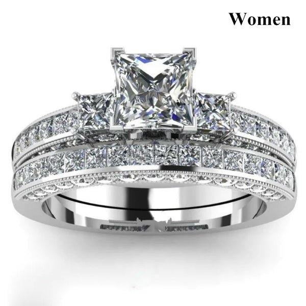 Geometric CZ Couple Ring Set